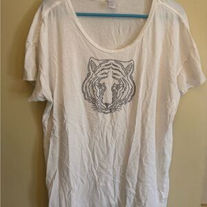 Alternative White Tiger Print Women's Tee